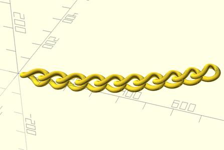 Parametric twisted link chain