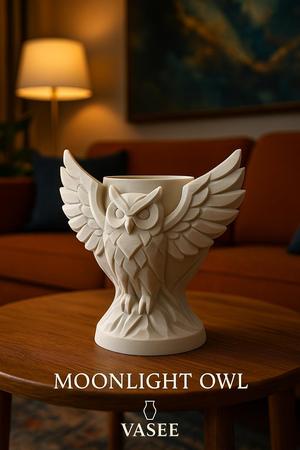 Vase Art – owl organizer pot with wise forest charm