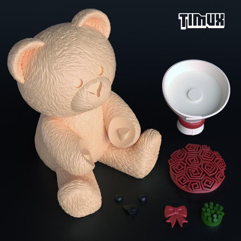 TEDDY BEAR WITH A BOUQUET OF ROSES