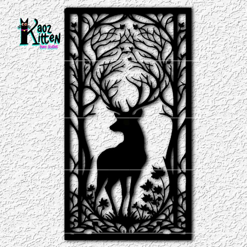 ornate deer wall art buck in a meadow decor