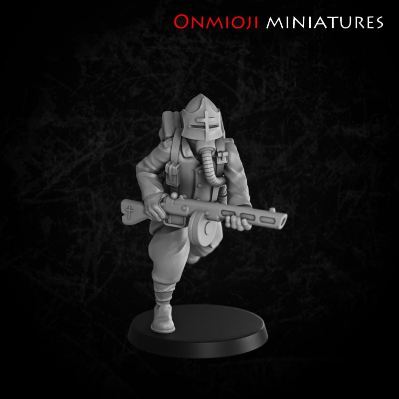 Fanatic soldier woth gun