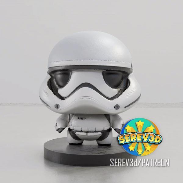 Mini Stormtrooper - Chibi Trooper Star Wars Figurine - 3d print stl and multicolor 3mf file