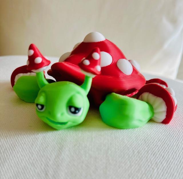 ute, Mushroom Turtle, print in place, flexi, articulated animal
