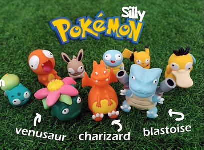 Silly Pokémon Charizard Blastoise Venosaur (4pcs)