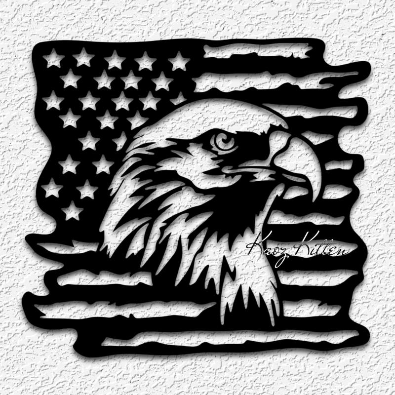 eagle flag wall art united states of america home decor