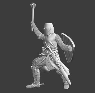 Medieval Crusader Knight - mace & shield