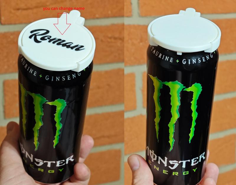 Can lid with changeable name, + single color