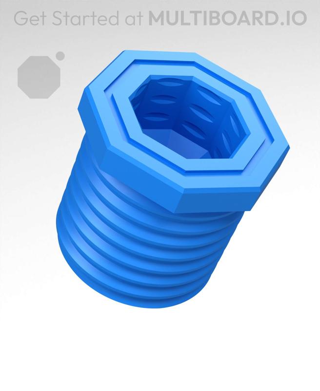 20 mm Big Thread, Flat Push-Fit Head, Small Thread Hole, Bolt