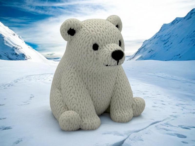 cute knitted ice bear