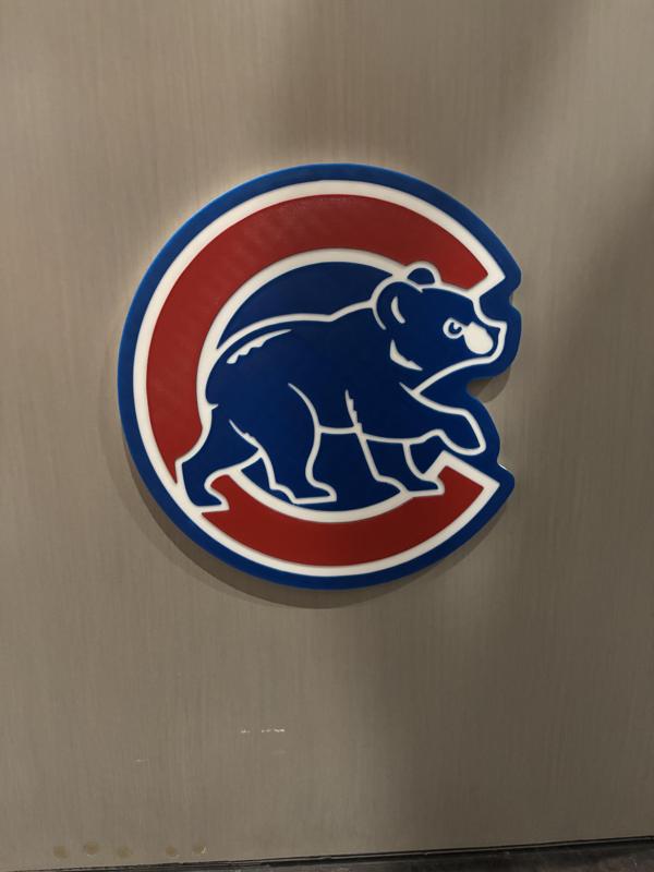 Basic 3 color single extruder single piece Chicago Cubs Logo wall art