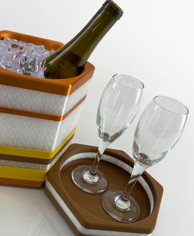 Wine Bucket - Champagne Ice Bucket Chiller With Storage Tray