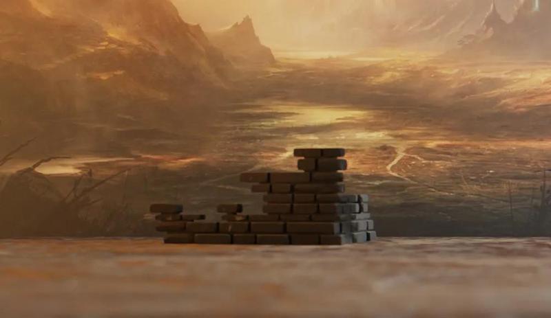 Ruined corner wall #1 - wargaming terrain