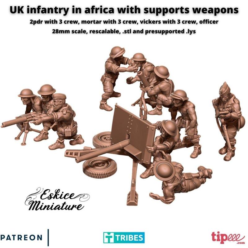 UK soldiers in Africa with SUPPORTS weapons - 28mm