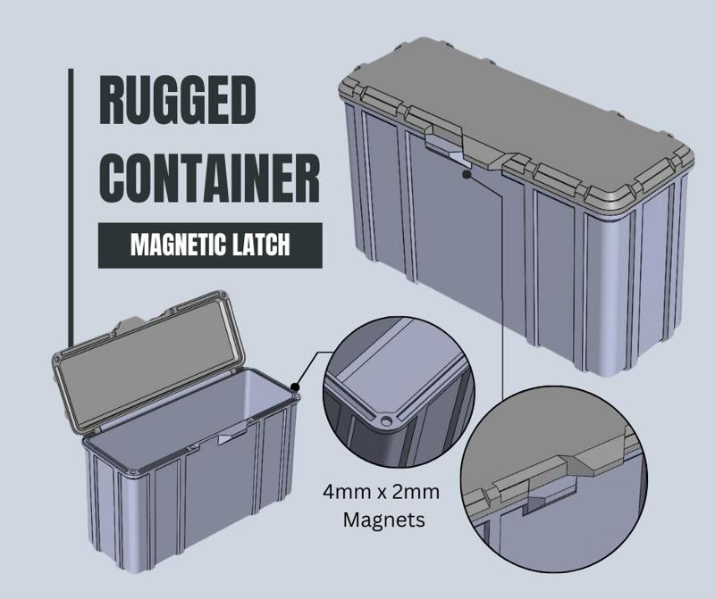 Rugged Container - Magnetic Latch [NO SCREWS]
