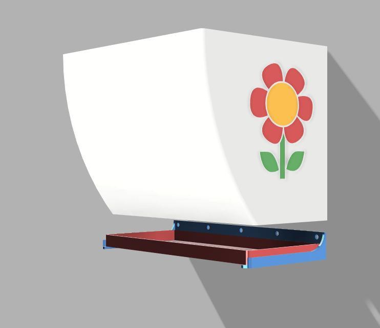 Wall mounted pot/planter with drainage plate