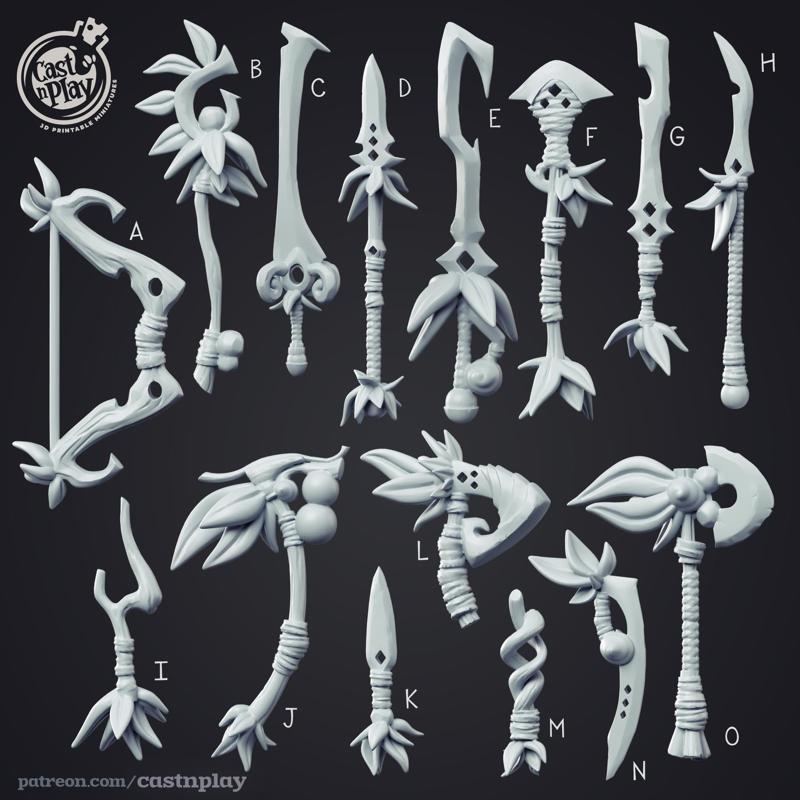 Forest Creature Weapons (Pre-Supported)