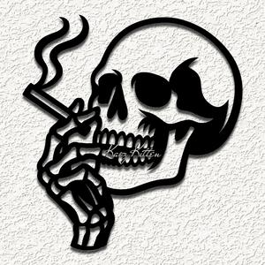 smoking skull skeleton wall art home decor