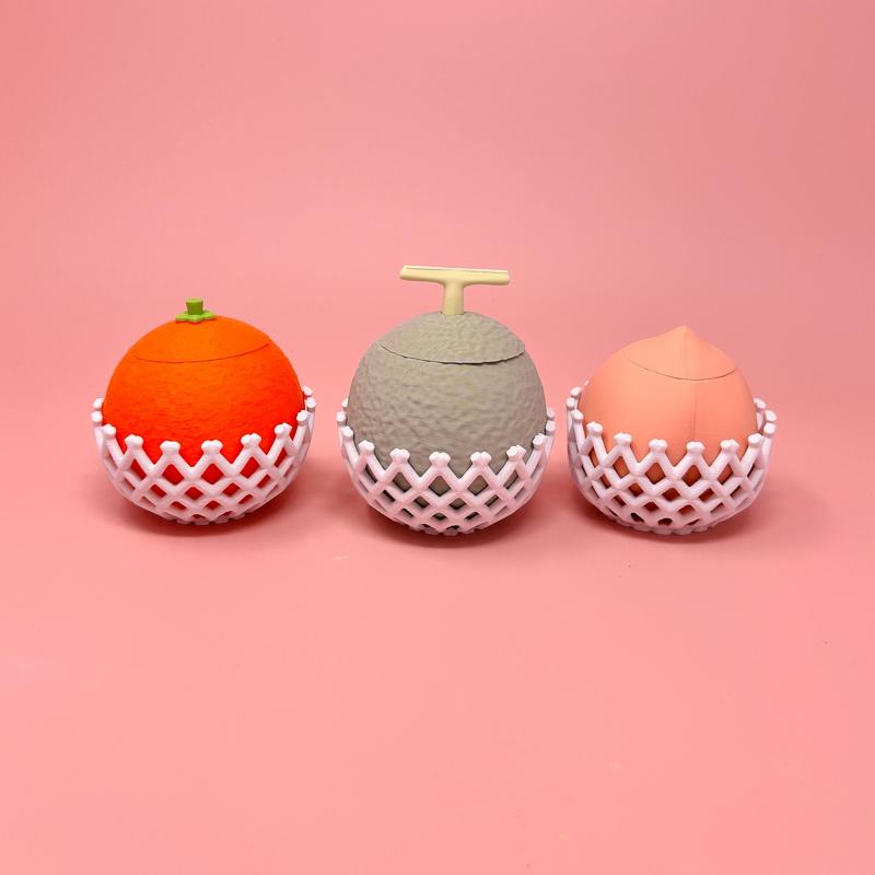 Cute Fruit Container Trio – Peach, Orange, and Melon Storage Boxes for Trinkets and Desk Decor
