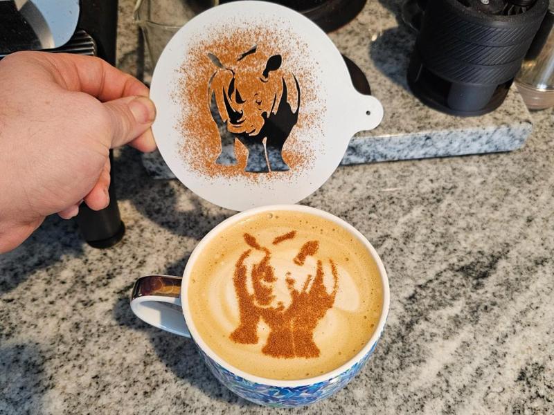 Perfect Rhinoceros Latte Art Stencil