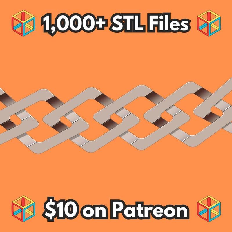 Gangster Style Chain Necklace with Diamond Pattern Links MineeForm FDM 3D Print STL File