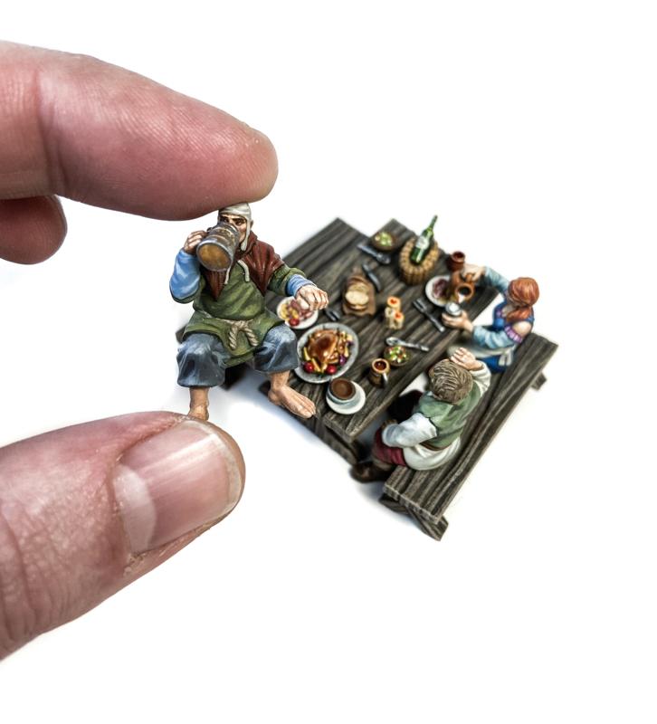 Sitting medieval villager