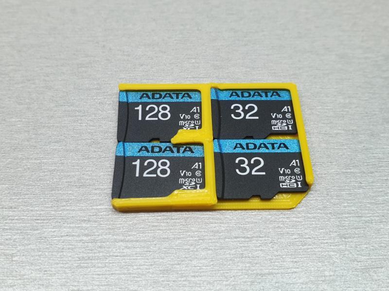 Full size SD card holder for 4 Micro SD cards v2