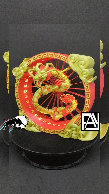 Suspended Dragon with LED strips