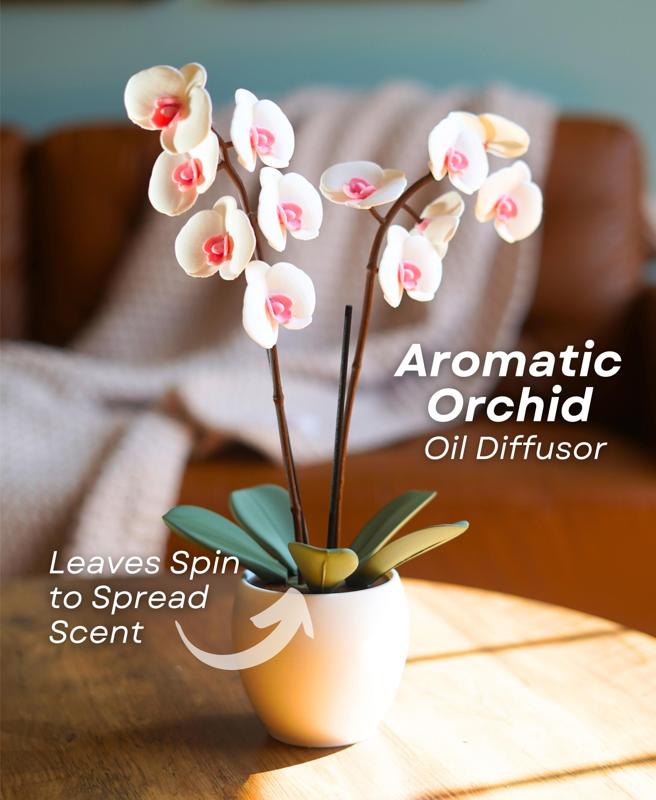 Aromatic Orchid - Oil Diffusor and Incense Holder - with Spinning Leaves