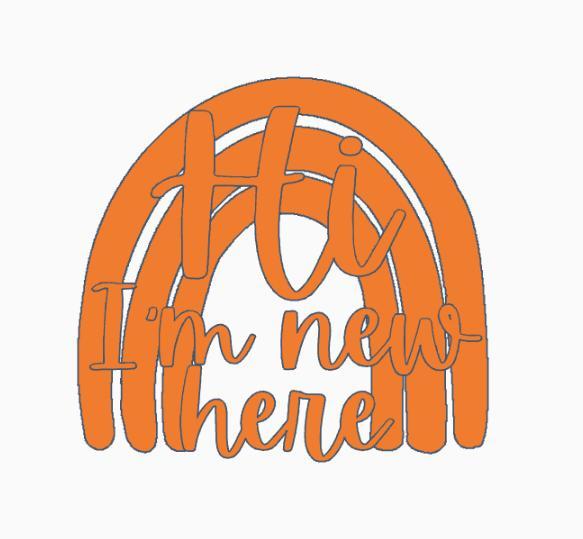 Hi, I'm New Here Rainbow.stl