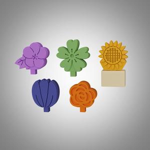 Flower domino set of 5