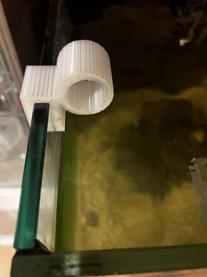 Aquarium Rohr 25mm Befestigung Glasstärke 10mm