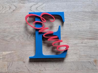 3D - Letter E with Name – Enno
