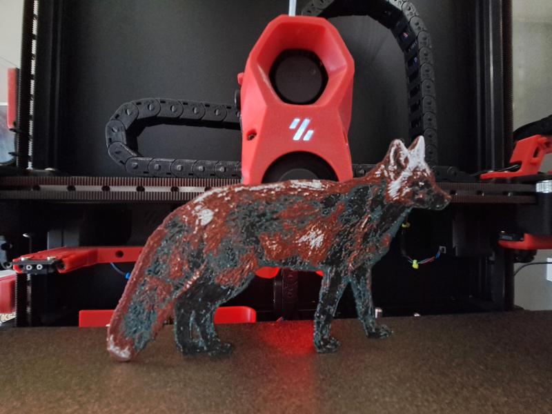 Melanistic fox HueForge  / filament painting
