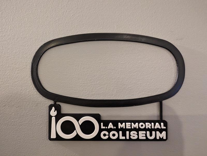 Los Angeles Memorial Coliseum Track Map (With Nameplate)