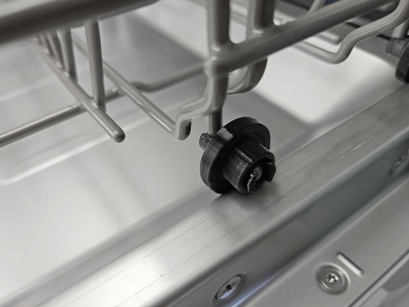 Low-profile wheels/rollers for Midea SF 5.45NW10C dishwashers