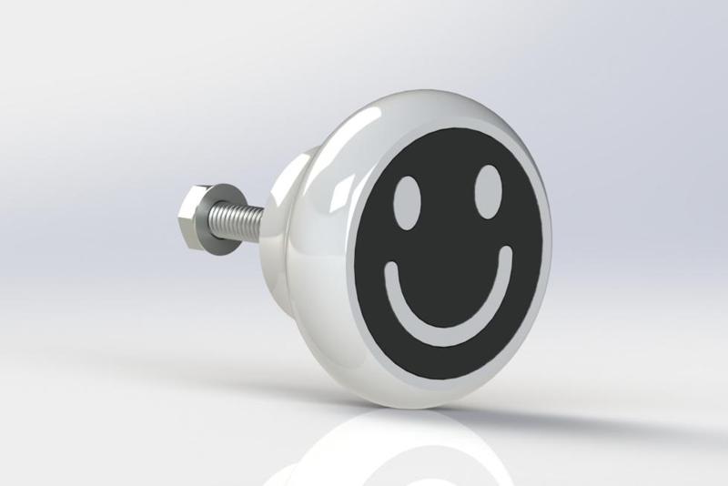 Dresser handle - Smiley inlay version