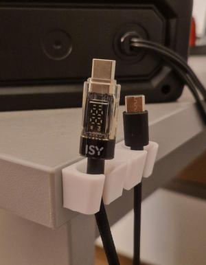 Cable Clip Organizer – Adhesive Mount Version (No Screws, Easy Print, No Supports)