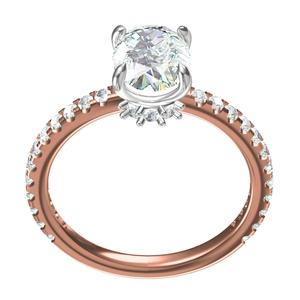 Oval Cut Solitaire With Micro Pave Engagement Ring