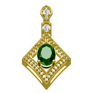 Green Oval Diamond Pendant