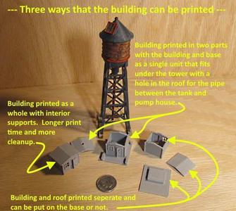 N Scale - Pump house or under water tower or small standalone building.