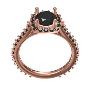 Round Diamond Cushion Shape Halo Cathedral Engagement Ring for Women