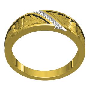 Unique Floral Pattern Mens Engagement Ring