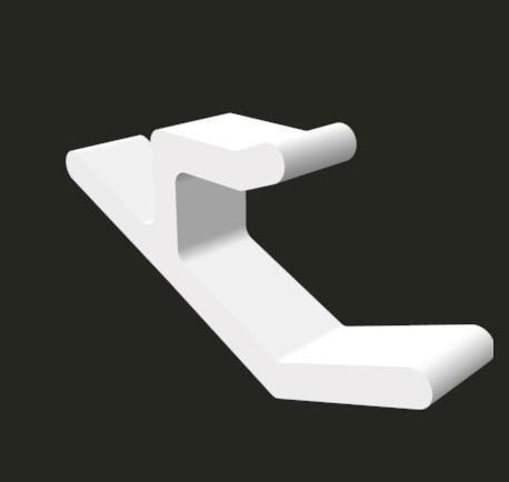 Bag deskhook for 18mm thick desk