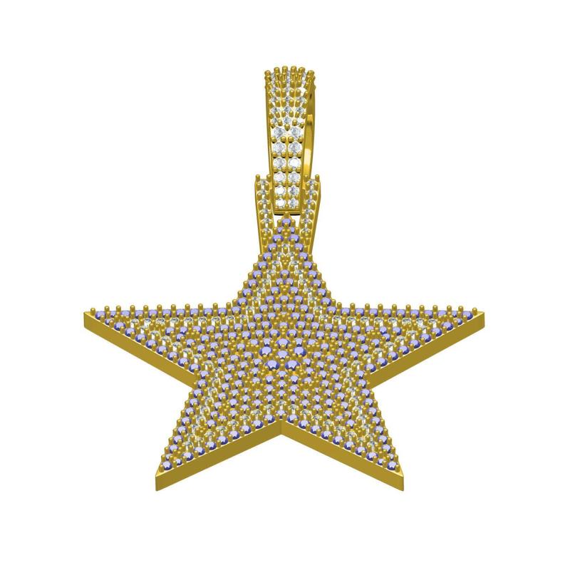 Colorful Diamond Star Pendant