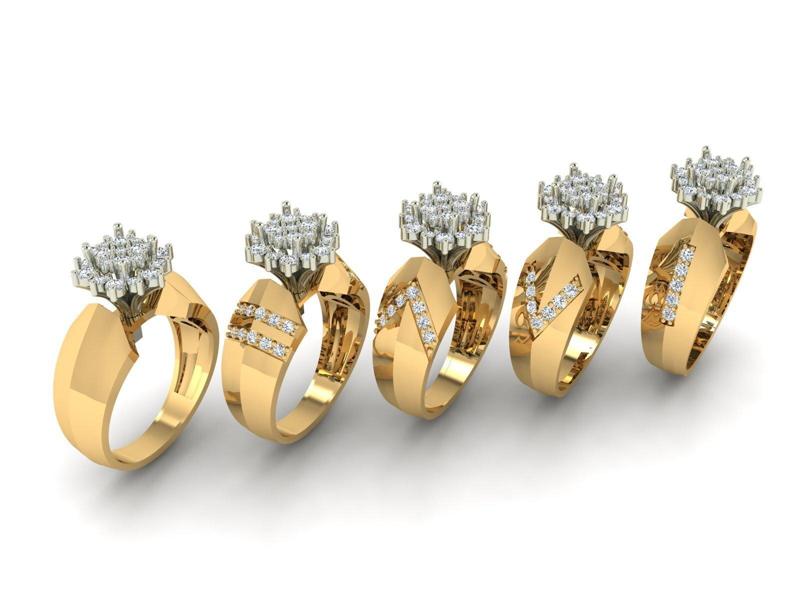 Two-tone, two-piece solitaire ring in 5 editions