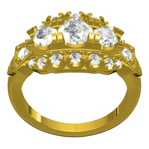 Antique Three Stone Art Deco Wedding Ring