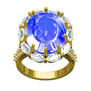 Cushion Stone Marquise Diamond Halo Cocktail Ring