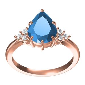 Aqua Blue Sapphire Pear Engagement Ring