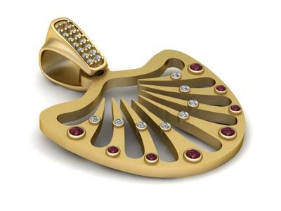 3d gold DIAMOUND PENDANT 3d printable model