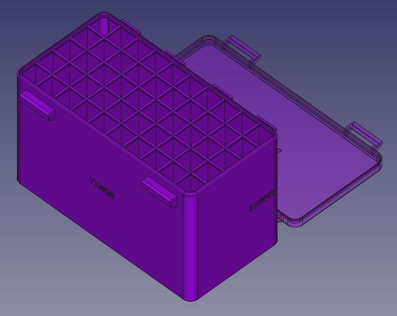7X65mm Rimmed, Head Up, Snug Double Snap Latch Modular Ammo Box